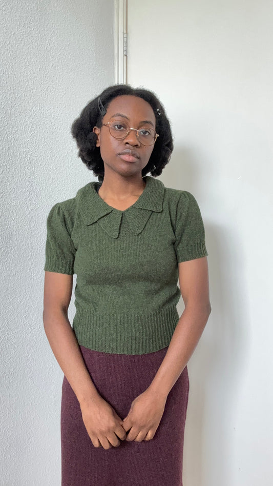 30s double collar blouse (85 cm / 34” bust)