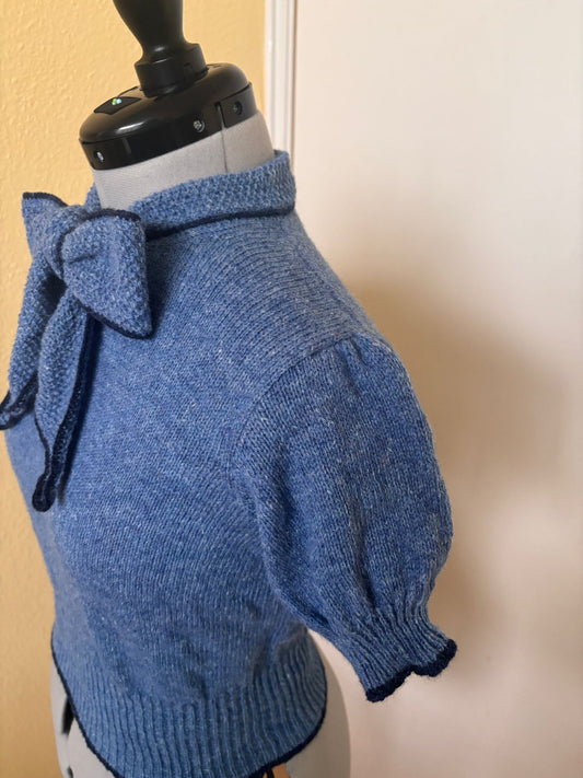 30s Bowtie Blouse (90 cm / 36” bust)