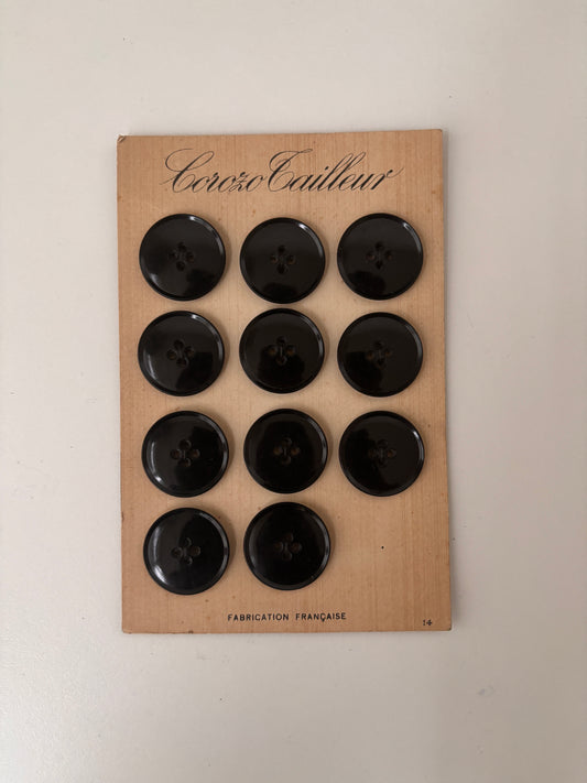 Corozo Cailleur buttons (black - 28 mm)