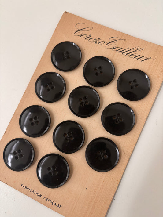 Corozo Cailleur buttons (black - 28 mm)