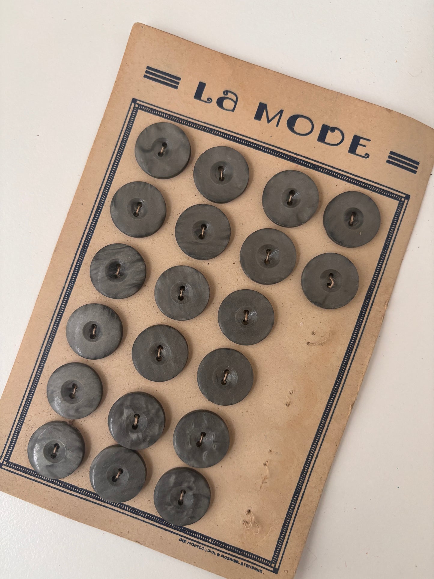 La Mode buttons (grey - 13 mm)