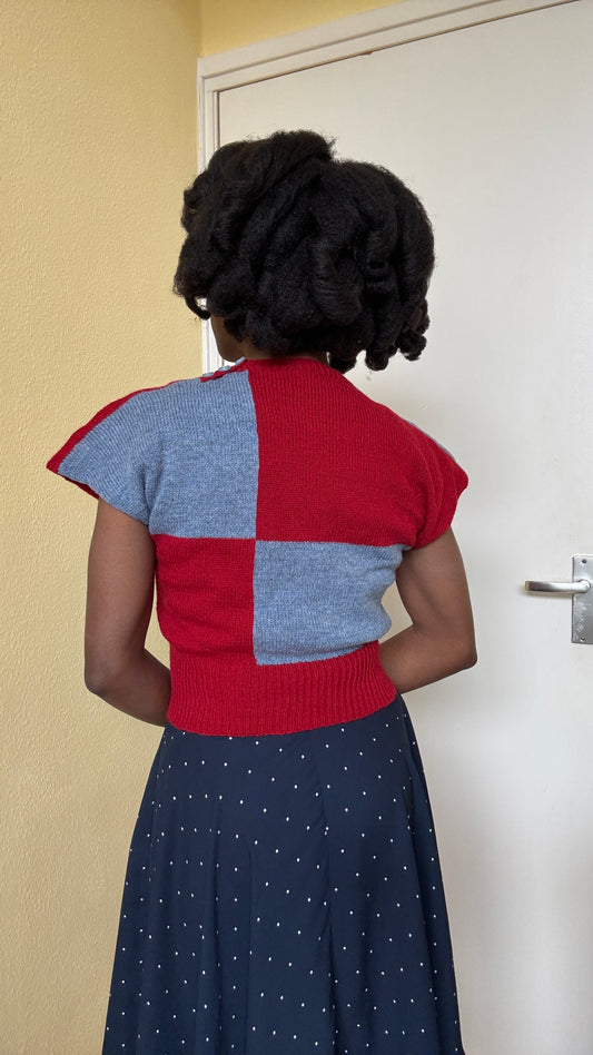 50s Dolman Sleeve Colour Block Blouse (bespoke)