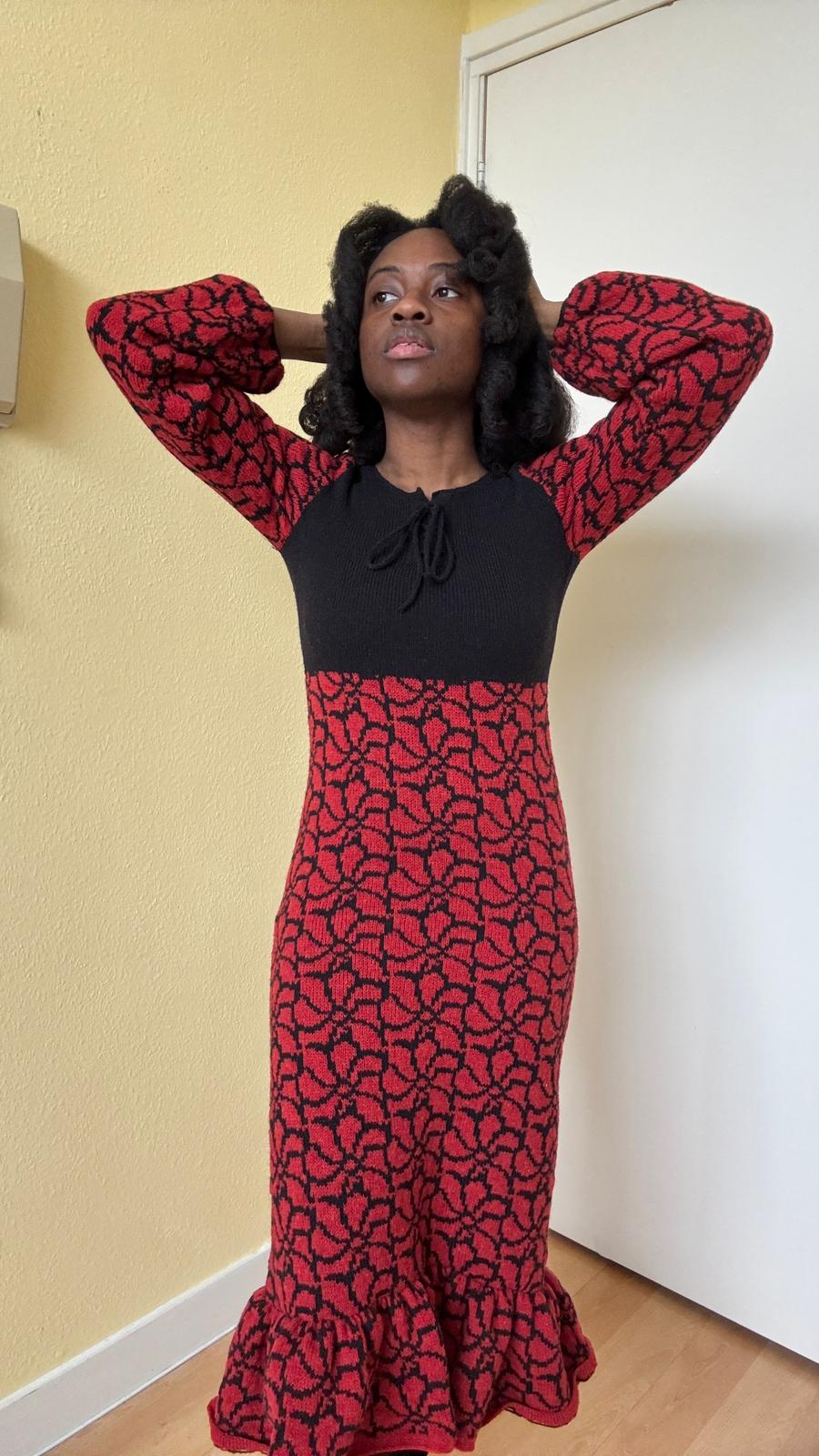 70s knitted dress (bespoke)